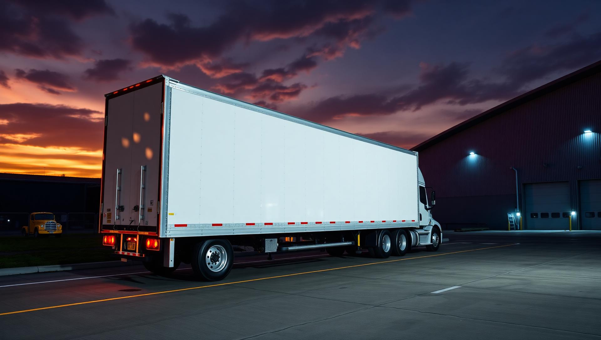 Premium 53-foot dry van trailer at a logistics facility